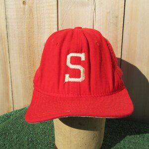 Vintage New Era Stanford Cardinals Red Wool Fitted Baseball Hat Cap Size 7 3/8